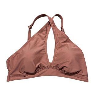 NWT Adore Me Dusty Rose Sports Bra Bikini Top Double Hook Size 2X Cross Padded